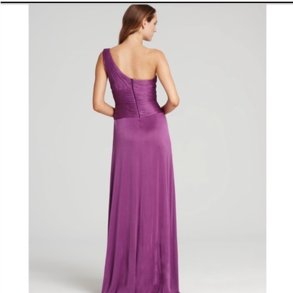 BCBG PURPLE NIKITA MAXI EVENING GOWN GRECIAN STYLE SIZE XXS NWT $458 - Picture 3 of 5